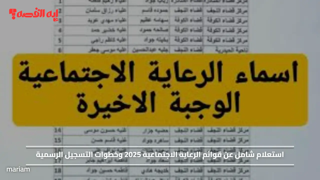 استعلام شامل عن قوائم الرعاية الاجتماعية 2025 وخطوات التسجيل الرسمية